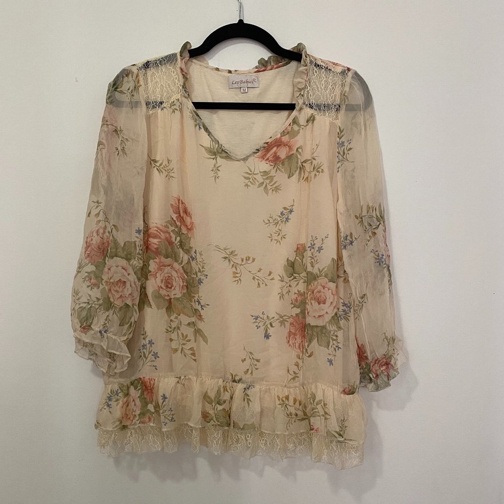 Silk blouse floral print